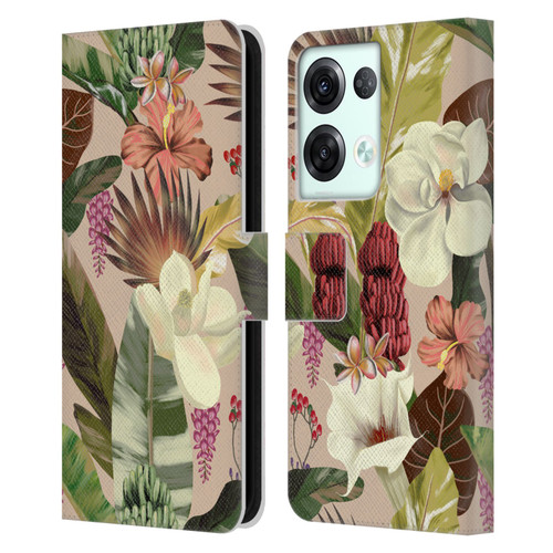 Anis Illustration Graphics New Tropicals Leather Book Wallet Case Cover For OPPO Reno8 Pro