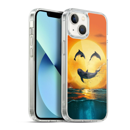 Vincent Hie Graphics Dolphins Smile Soft Gel Case for Apple iPhone 13
