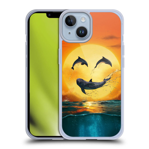 Vincent Hie Graphics Dolphins Smile Soft Gel Case for Apple iPhone 14