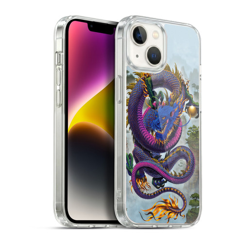 Vincent Hie Graphics Good Fortune Dragon Blue Soft Gel Case for Apple iPhone 14