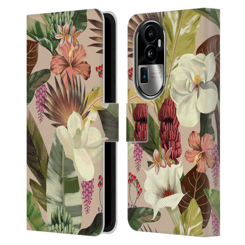 Anis Illustration Graphics New Tropicals Leather Book Wallet Case Cover For OPPO Reno10 Pro+