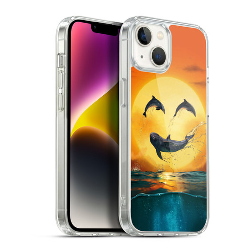 Vincent Hie Graphics Dolphins Smile Soft Gel Case for Apple iPhone 14 Plus & MagSafe
