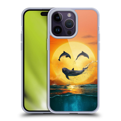 Vincent Hie Graphics Dolphins Smile Soft Gel Case for Apple iPhone 14 Pro Max