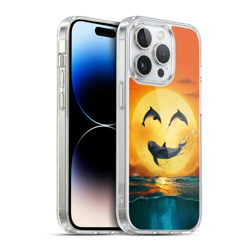 Vincent Hie Graphics Dolphins Smile Soft Gel Case for Apple iPhone 14 Pro & MagSafe