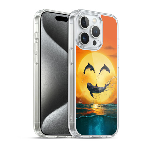Vincent Hie Graphics Dolphins Smile Soft Gel Case for Apple iPhone 15 Pro & MagSafe