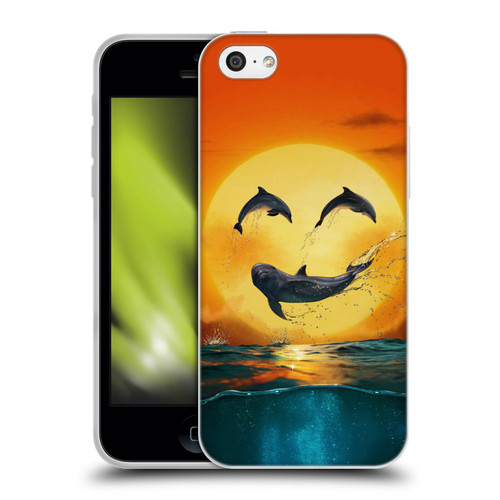 Vincent Hie Graphics Dolphins Smile Soft Gel Case for Apple iPhone 5c
