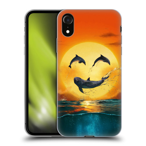 Vincent Hie Graphics Dolphins Smile Soft Gel Case for Apple iPhone XR