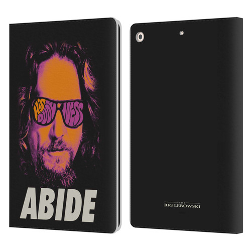 The Big Lebowski Graphics The Dude Neon Leather Book Wallet Case Cover For Apple iPad 10.2 2019/2020/2021