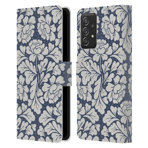 Anis Illustration Graphics Baroque Blue Leather Book Wallet Case Cover For Samsung Galaxy A52 / A52s / 5G (2021)