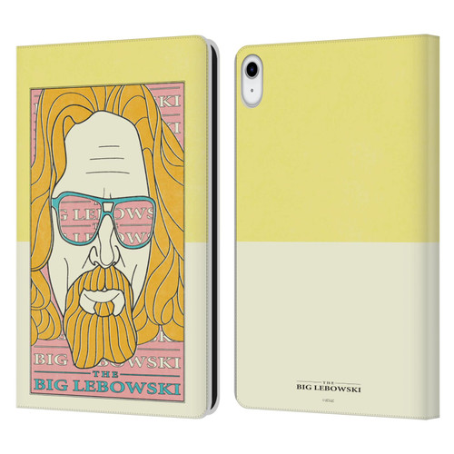 The Big Lebowski Graphics The Dude Head Leather Book Wallet Case Cover For Apple iPad 10.9 (2022)