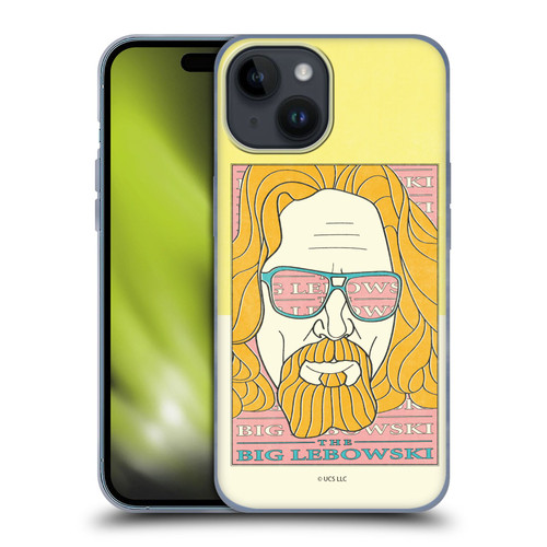 The Big Lebowski Graphics The Dude Head Soft Gel Case for Apple iPhone 15