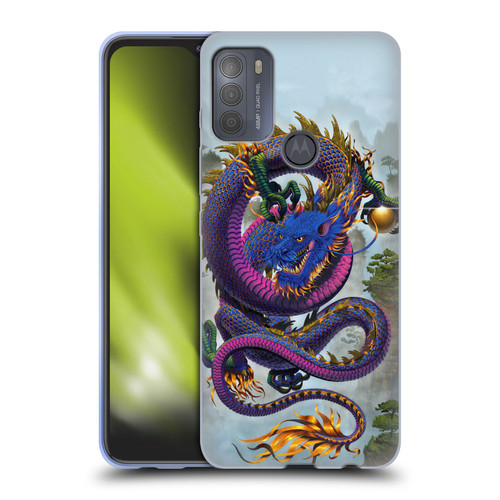 Vincent Hie Graphics Good Fortune Dragon Blue Soft Gel Case for Motorola Moto G50