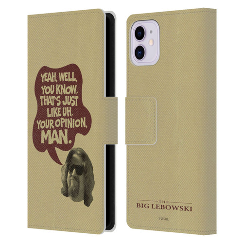 The Big Lebowski Graphics The Dude Opinion Leather Book Wallet Case Cover For Apple iPhone 11