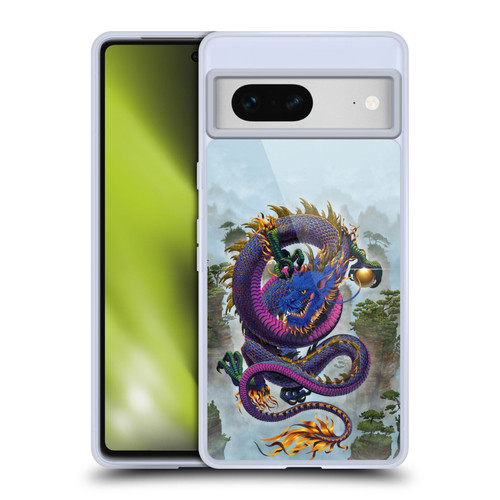 Vincent Hie Graphics Good Fortune Dragon Blue Soft Gel Case for Google Pixel 7
