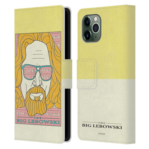 The Big Lebowski Graphics The Dude Head Leather Book Wallet Case Cover For Apple iPhone 11 Pro