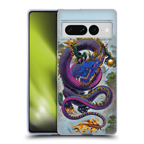 Vincent Hie Graphics Good Fortune Dragon Blue Soft Gel Case for Google Pixel 7 Pro