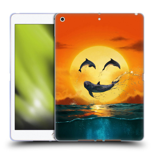 Vincent Hie Graphics Dolphins Smile Soft Gel Case for Apple iPad 10.2 2019/2020/2021