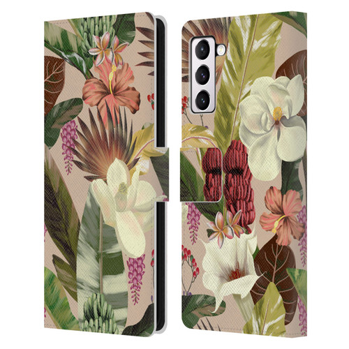 Anis Illustration Graphics New Tropicals Leather Book Wallet Case Cover For Samsung Galaxy S21+ 5G