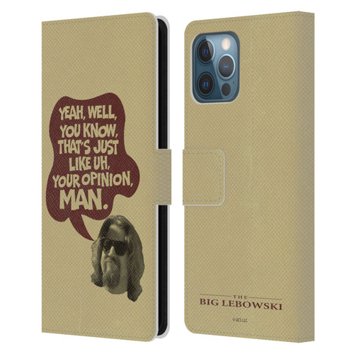 The Big Lebowski Graphics The Dude Opinion Leather Book Wallet Case Cover For Apple iPhone 12 Pro Max