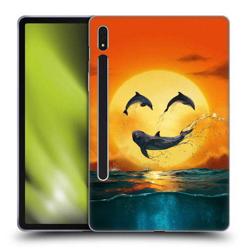 Vincent Hie Graphics Dolphins Smile Soft Gel Case for Samsung Galaxy Tab S8