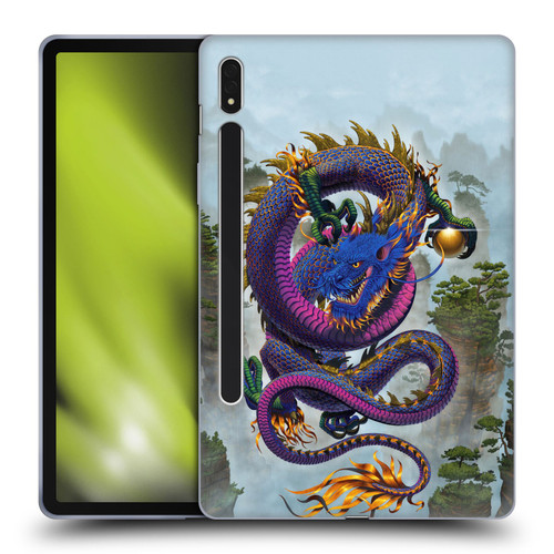 Vincent Hie Graphics Good Fortune Dragon Blue Soft Gel Case for Samsung Galaxy Tab S8