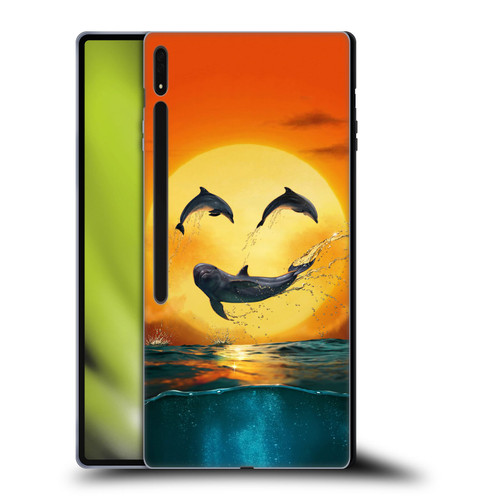 Vincent Hie Graphics Dolphins Smile Soft Gel Case for Samsung Galaxy Tab S8 Ultra