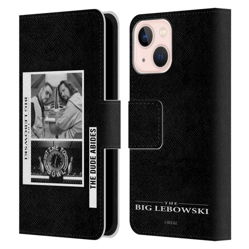 The Big Lebowski Graphics Black And White Leather Book Wallet Case Cover For Apple iPhone 13 Mini