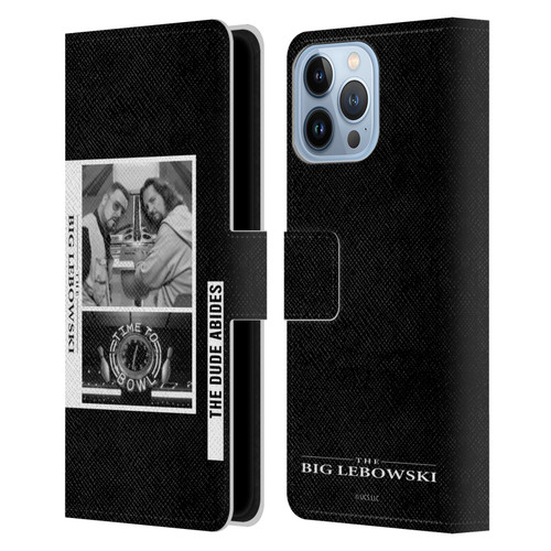 The Big Lebowski Graphics Black And White Leather Book Wallet Case Cover For Apple iPhone 13 Pro Max