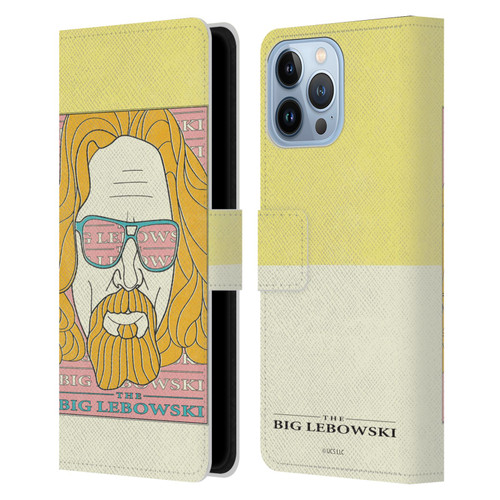The Big Lebowski Graphics The Dude Head Leather Book Wallet Case Cover For Apple iPhone 13 Pro Max