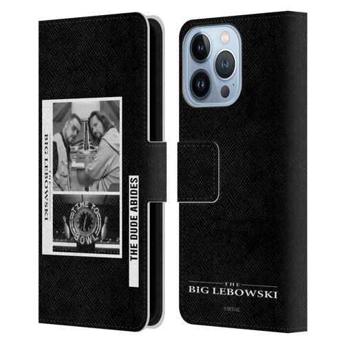 The Big Lebowski Graphics Black And White Leather Book Wallet Case Cover For Apple iPhone 13 Pro