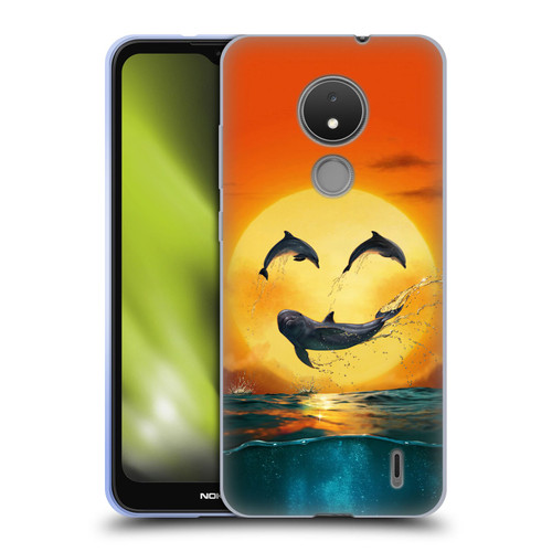 Vincent Hie Graphics Dolphins Smile Soft Gel Case for Nokia C21