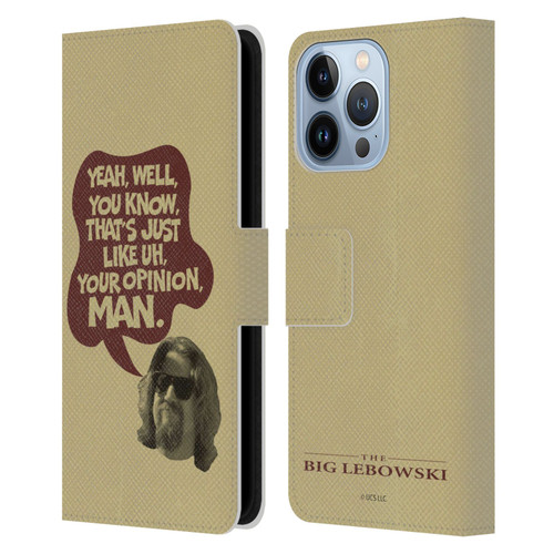 The Big Lebowski Graphics The Dude Opinion Leather Book Wallet Case Cover For Apple iPhone 13 Pro