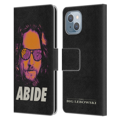 The Big Lebowski Graphics The Dude Neon Leather Book Wallet Case Cover For Apple iPhone 14