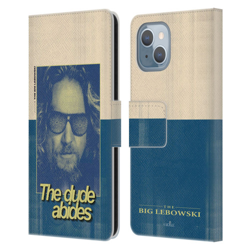 The Big Lebowski Graphics The Dude Abides Leather Book Wallet Case Cover For Apple iPhone 14