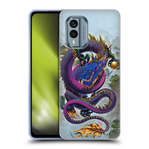 Vincent Hie Graphics Good Fortune Dragon Blue Soft Gel Case for Nokia X30