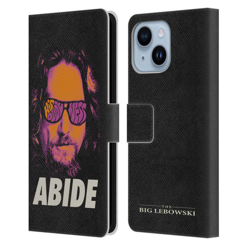 The Big Lebowski Graphics The Dude Neon Leather Book Wallet Case Cover For Apple iPhone 14 Plus