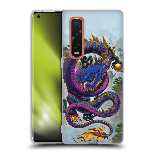 Vincent Hie Graphics Good Fortune Dragon Blue Soft Gel Case for OPPO Find X2 Pro 5G