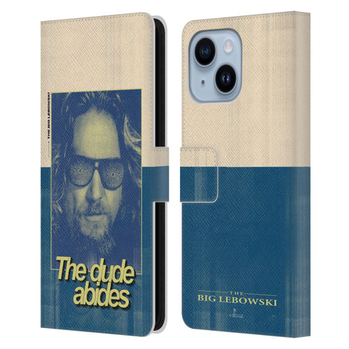 The Big Lebowski Graphics The Dude Abides Leather Book Wallet Case Cover For Apple iPhone 14 Plus