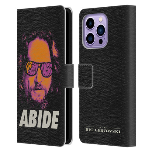 The Big Lebowski Graphics The Dude Neon Leather Book Wallet Case Cover For Apple iPhone 14 Pro Max