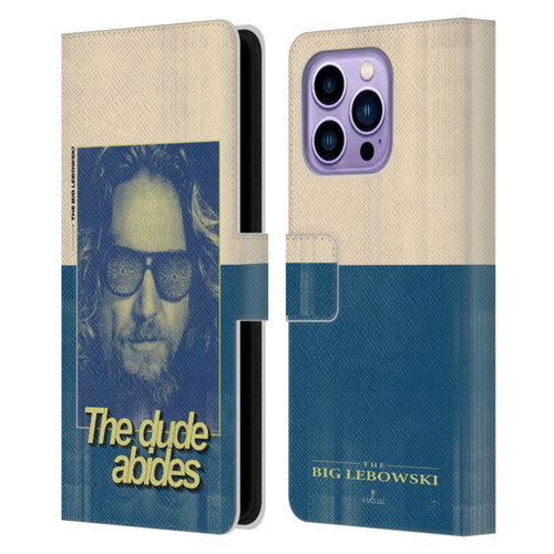 The Big Lebowski Graphics The Dude Abides Leather Book Wallet Case Cover For Apple iPhone 14 Pro Max