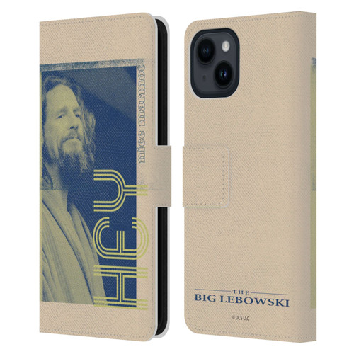 The Big Lebowski Graphics The Dude Leather Book Wallet Case Cover For Apple iPhone 15