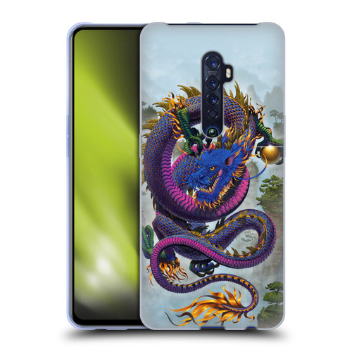 Vincent Hie Graphics Good Fortune Dragon Blue Soft Gel Case for OPPO Reno 2