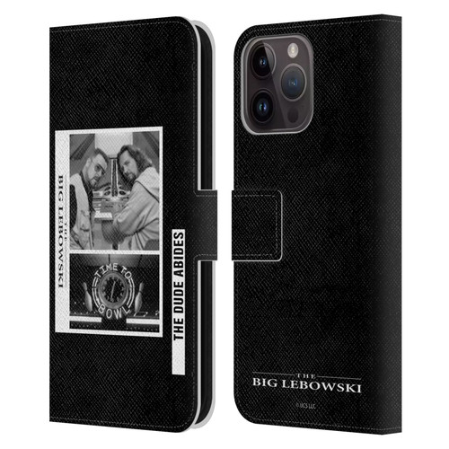The Big Lebowski Graphics Black And White Leather Book Wallet Case Cover For Apple iPhone 15 Pro Max
