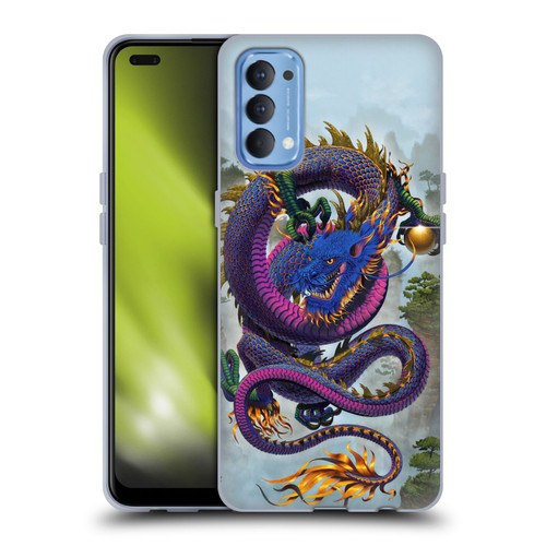 Vincent Hie Graphics Good Fortune Dragon Blue Soft Gel Case for OPPO Reno 4 5G