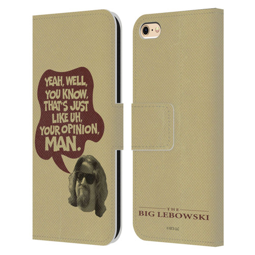 The Big Lebowski Graphics The Dude Opinion Leather Book Wallet Case Cover For Apple iPhone 6 / iPhone 6s