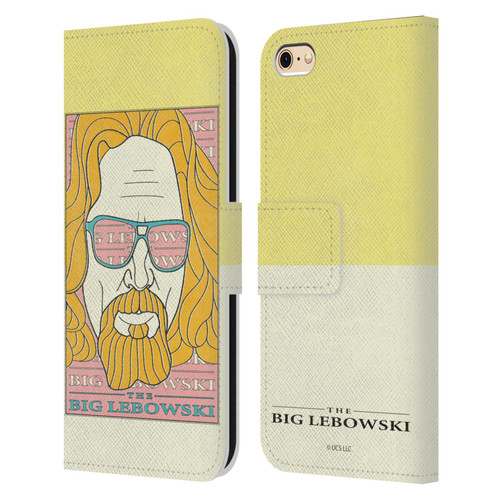 The Big Lebowski Graphics The Dude Head Leather Book Wallet Case Cover For Apple iPhone 6 / iPhone 6s