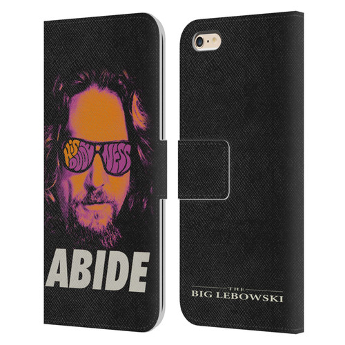 The Big Lebowski Graphics The Dude Neon Leather Book Wallet Case Cover For Apple iPhone 6 Plus / iPhone 6s Plus