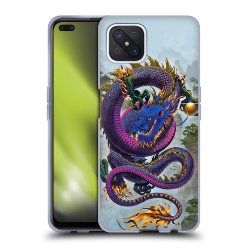 Vincent Hie Graphics Good Fortune Dragon Blue Soft Gel Case for OPPO Reno4 Z 5G