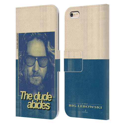 The Big Lebowski Graphics The Dude Abides Leather Book Wallet Case Cover For Apple iPhone 6 Plus / iPhone 6s Plus