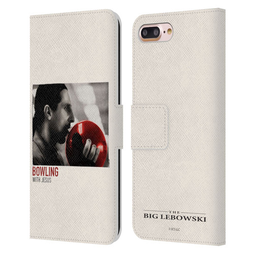 The Big Lebowski Graphics Bowling With Jesus Leather Book Wallet Case Cover For Apple iPhone 7 Plus / iPhone 8 Plus